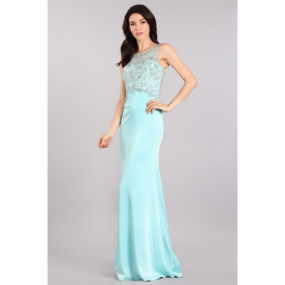 1676 Ice Blue Dress - Picture 1 of 10